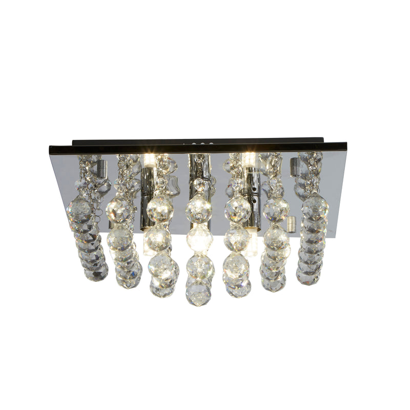 Searchlight  6404-4CC Hanna 4Lt Flush Ceiling Light - Chrome & Clear Crystal