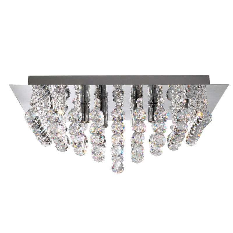 Searchlight  6406-6CC Hanna 6Lt Flush Ceiling Light - Chrome & Clear Crystal