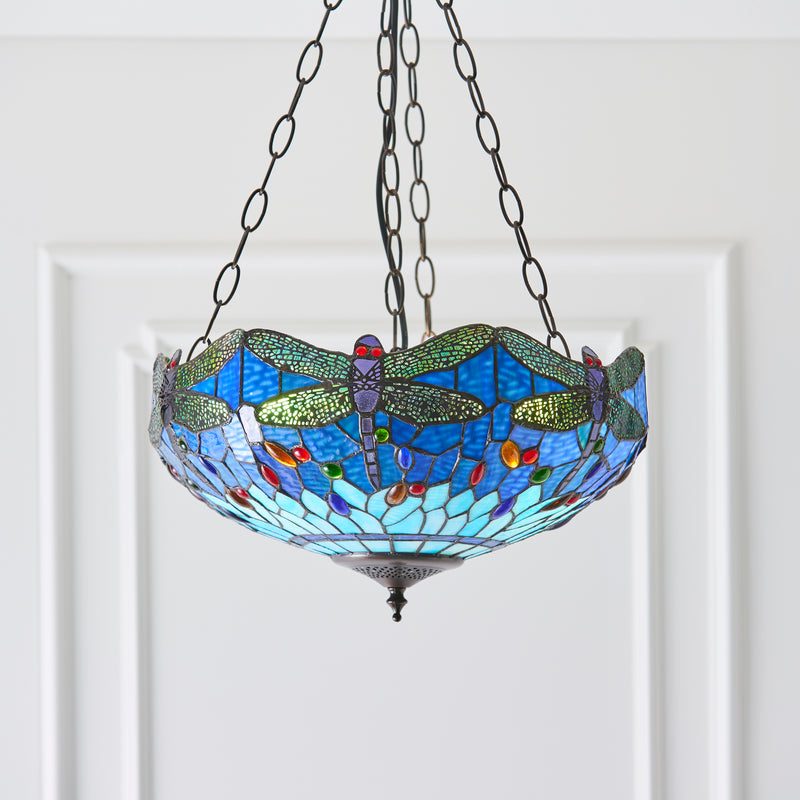 Dragonfly blue 3lt Pendant - 64075