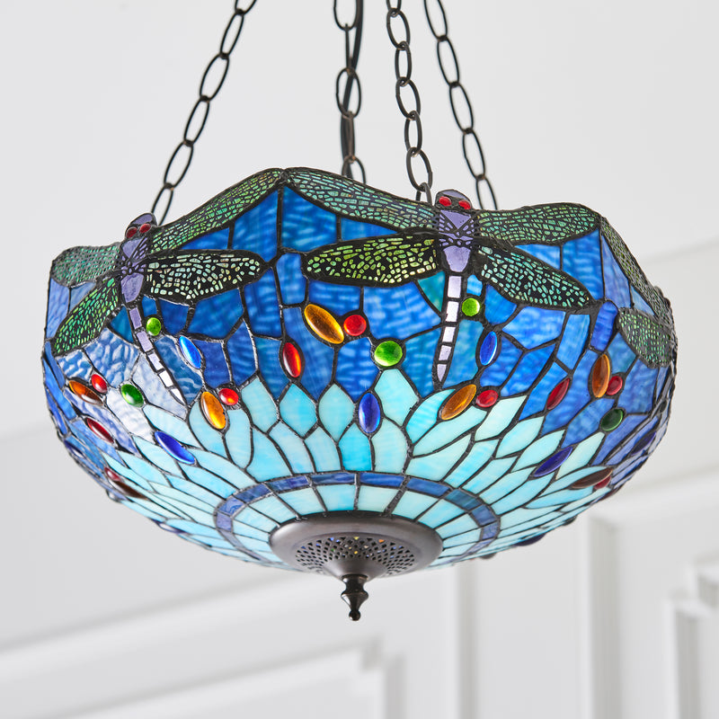 Dragonfly blue 3lt Pendant - 64075