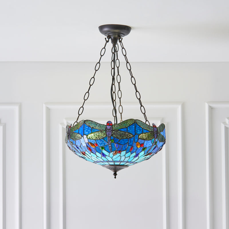 Dragonfly blue 3lt Pendant - 64075