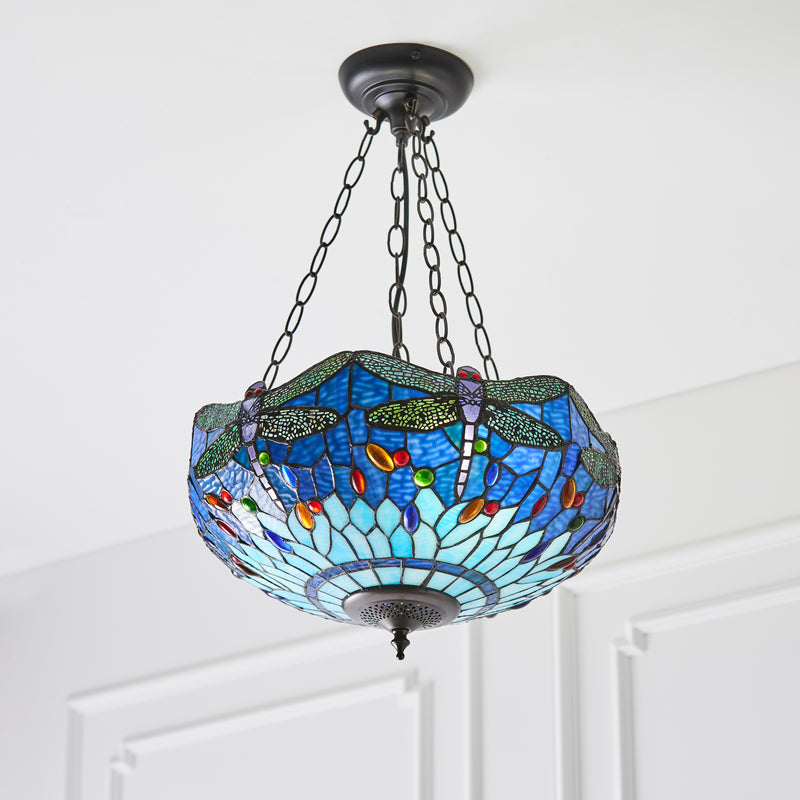 Dragonfly blue 3lt Pendant - 64075