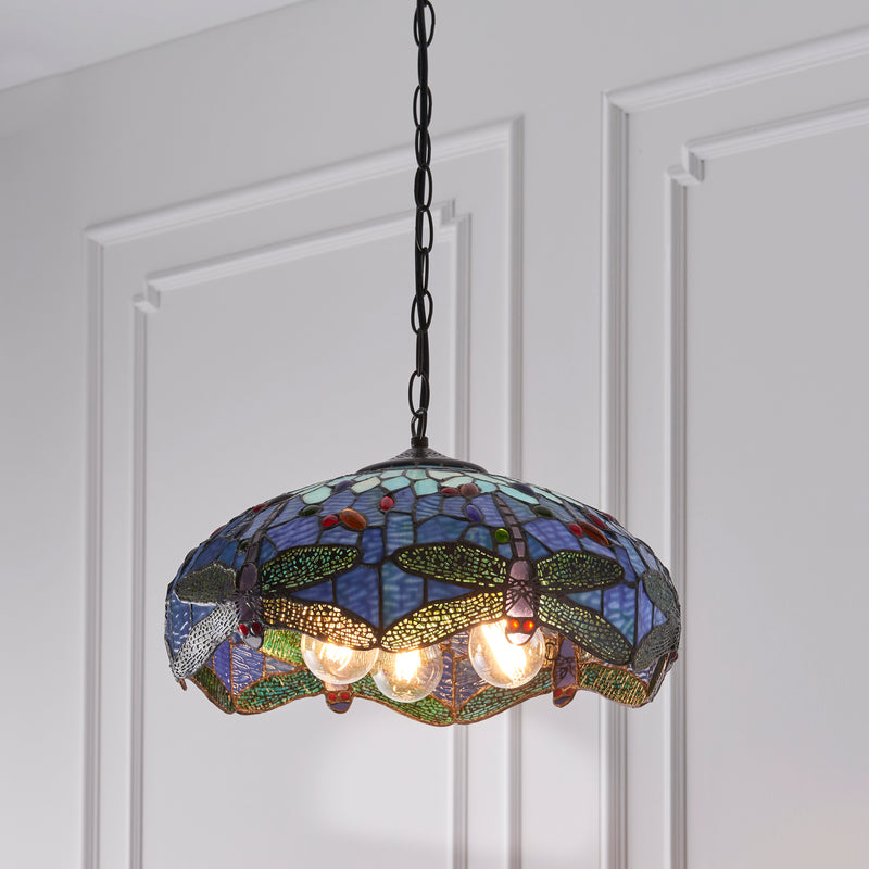 Dragonfly blue 3lt Pendant - 64080
