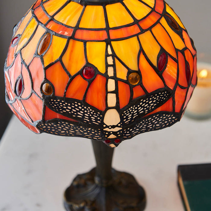 Tiffany 64091 Dragonfly flame Mini table lamp