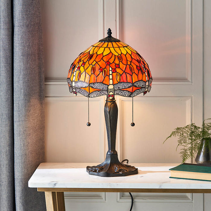 Tiffany 64092 Dragonfly flame Small table lamp