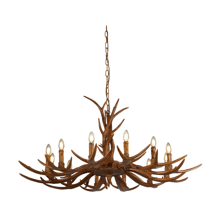 Searchlight  6416-12BR Stag 12Lt Pendant - Brown Resin