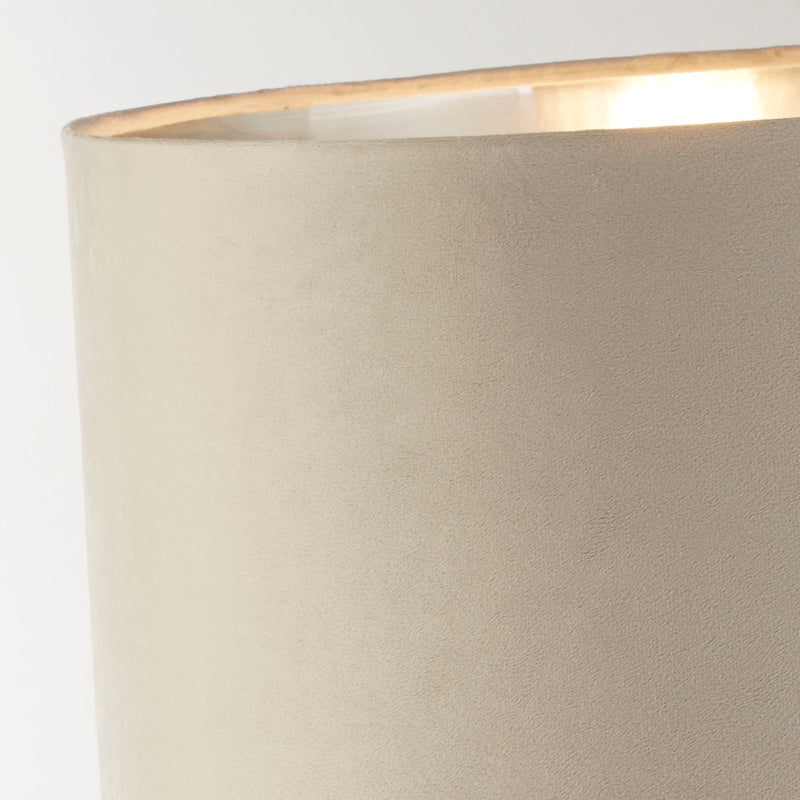 Searchlight  81214TA Whitby Table Lamp - Chrome Metal & Taupe Velvet Shade