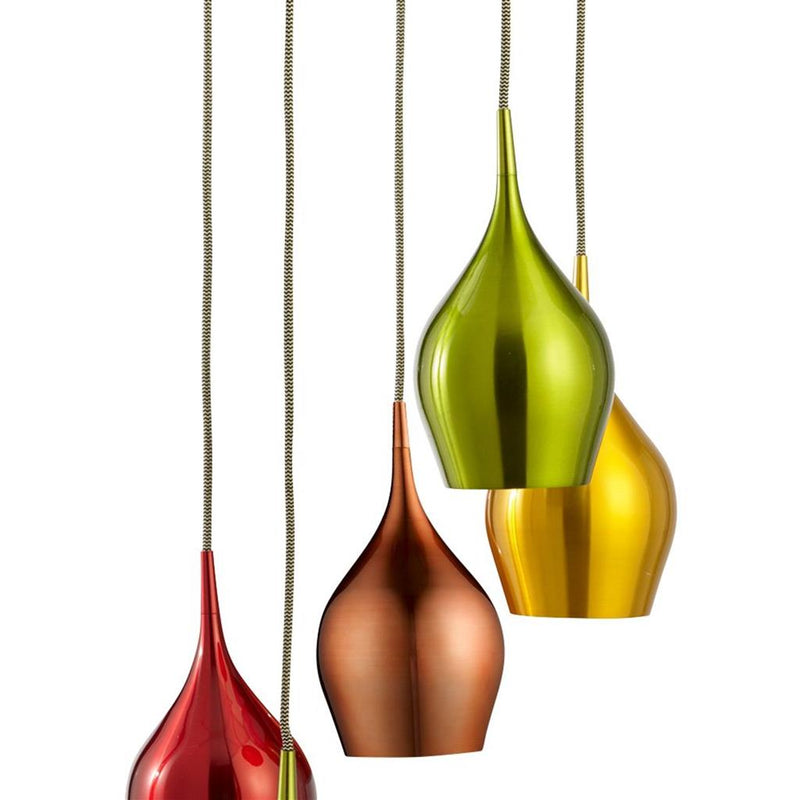 Searchlight  6465-5 Vibrant 5Lt Multi-Drop Pendant-Metallic Multi-Coloured Metal
