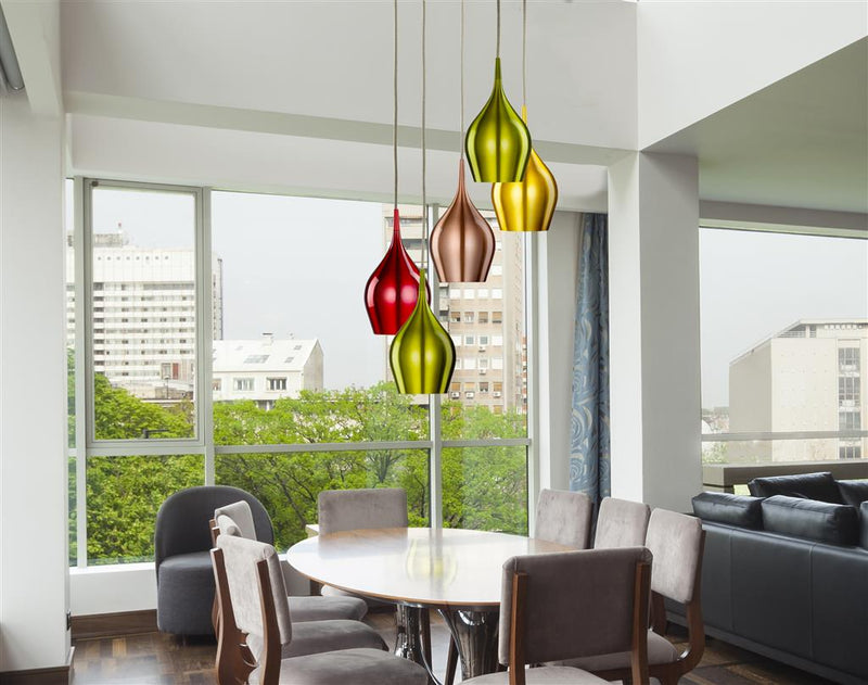 Searchlight  6465-5 Vibrant 5Lt Multi-Drop Pendant-Metallic Multi-Coloured Metal