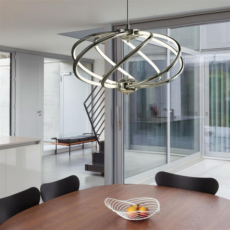 Searchlight  6500-7CC Magic  7Lt Pendant  - Chrome Metal & Opal Acrylic