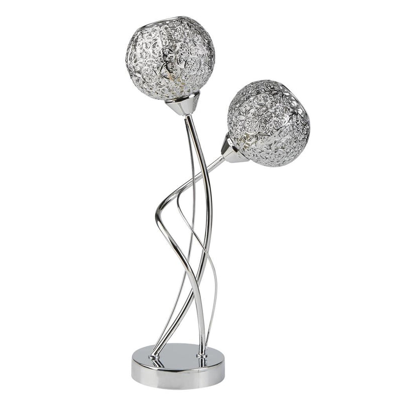 Searchlight  6532-2CC Souk 2Lt Table Lamp - Chrome & Laser Cut Shades