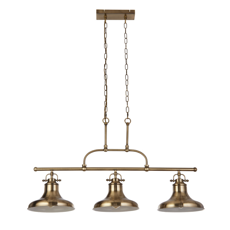 Searchlight  3193-3AB Dallas 3Lt Bar Pendant - Antique Brass Metal