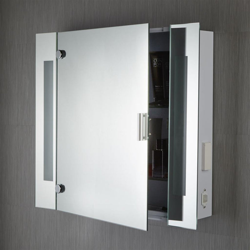 Searchlight  6560 Bathroom Illuminated Mirror Cabinet & Shaver Socket, IP44
