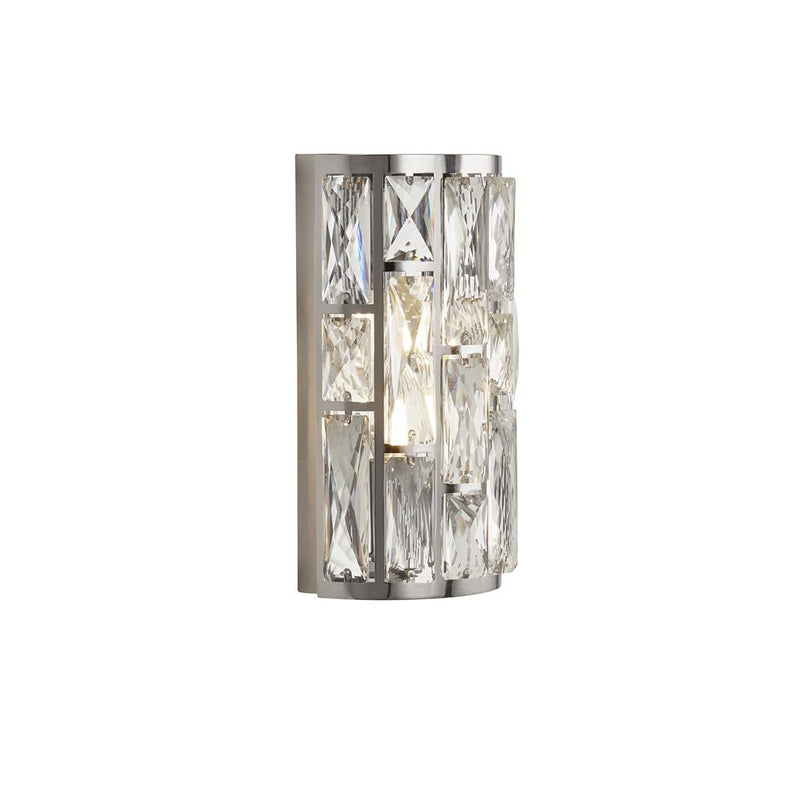 Searchlight  6582-2CC Bijou  2Lt Wall Light  - Chrome Metal & Crystal Glass