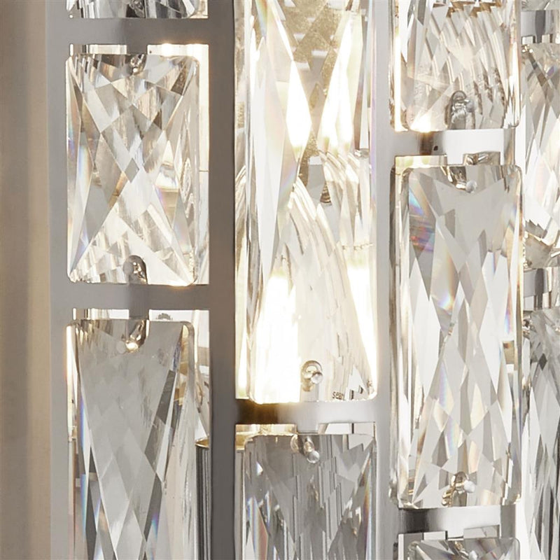 Searchlight  6582-2CC Bijou  2Lt Wall Light  - Chrome Metal & Crystal Glass