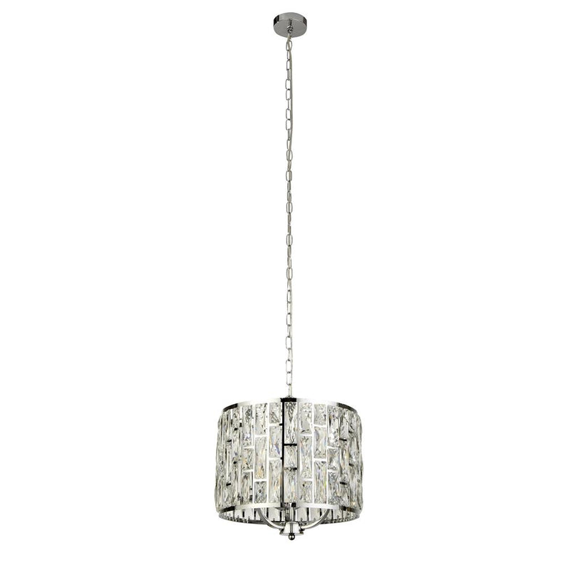 Searchlight  6583-3CC Bijou  3Lt Pendant - Chrome Metal & Crystal Glass