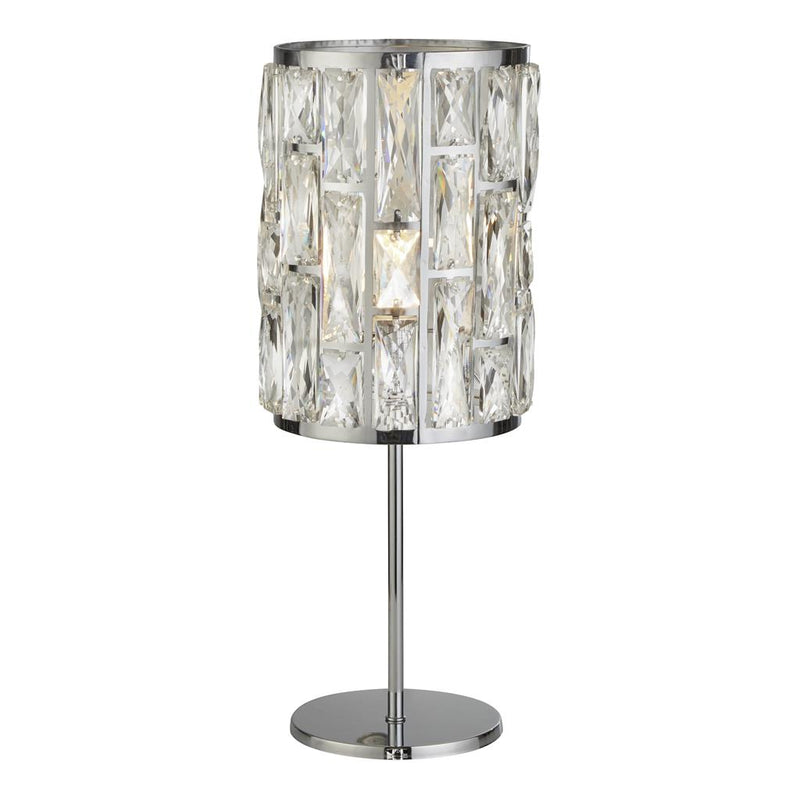 Searchlight  6584CC Bijou Table Lamp - Chrome Metal & Crystal Glass