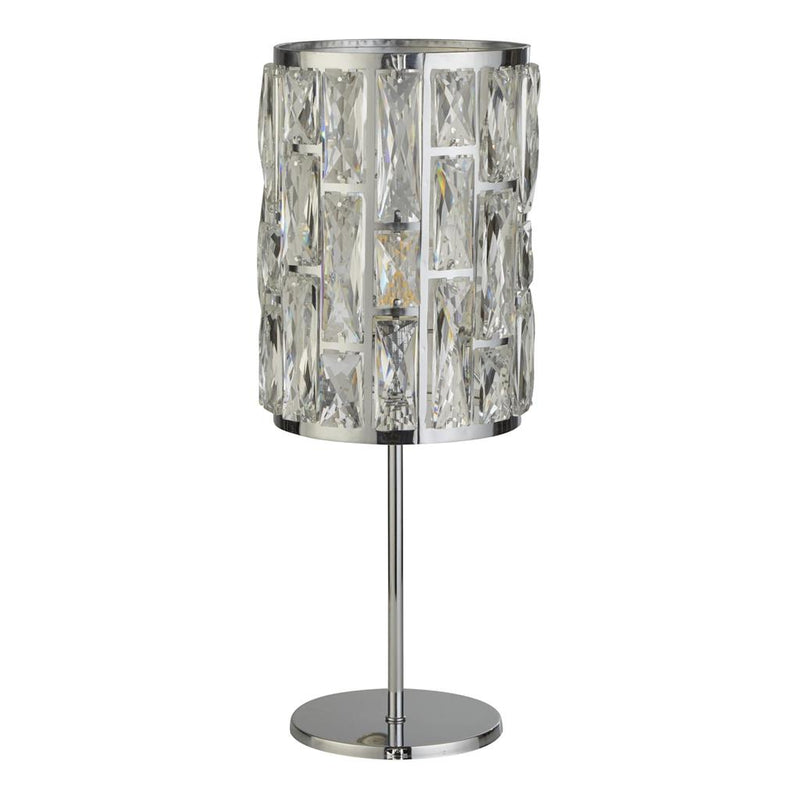 Searchlight  6584CC Bijou Table Lamp - Chrome Metal & Crystal Glass