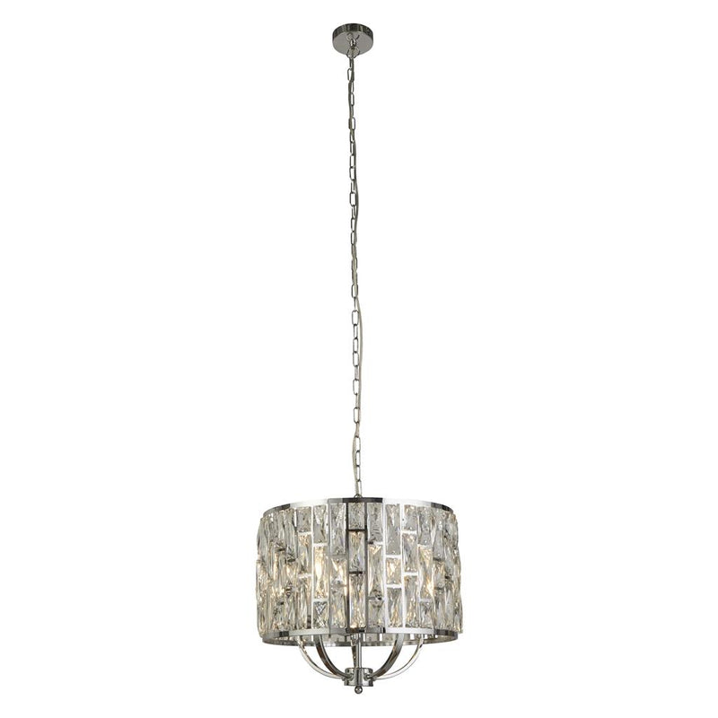 Searchlight  6585-5CC Bijou  5Lt Pendant - Chrome Metal & Crystal Glass