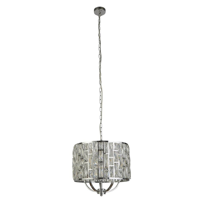 Searchlight  6585-5CC Bijou  5Lt Pendant - Chrome Metal & Crystal Glass