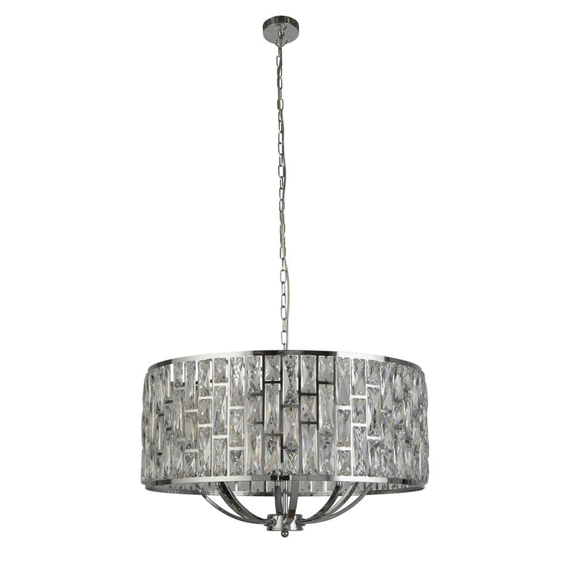 Searchlight  6588-8CC Bijou  8Lt Pendant - Chrome Metal & Crystal Glass