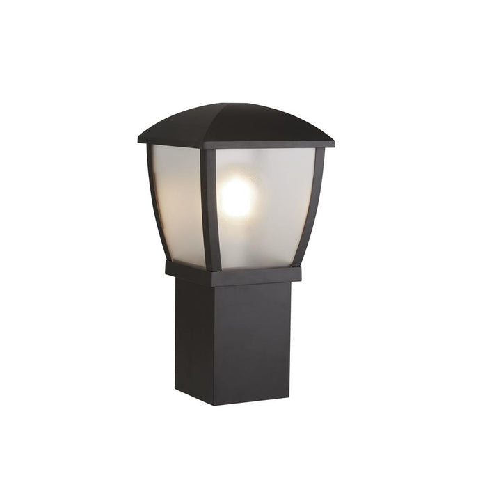 Searchlight  6591-450 Seattle Post - Black Metal & Clear Frosted Polycarbonate