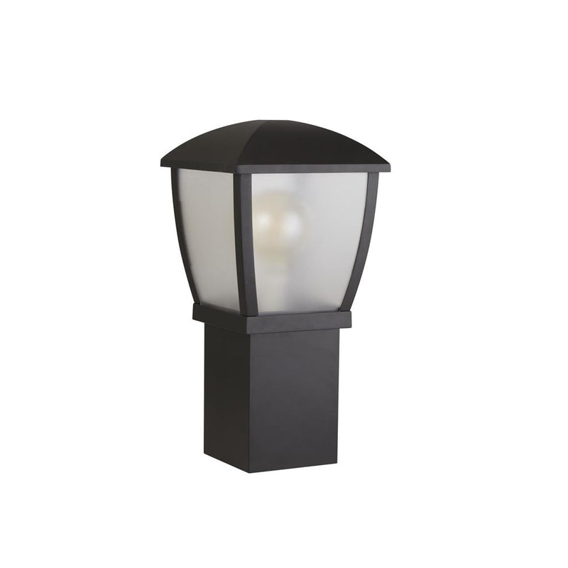 Searchlight  6591-450 Seattle Post - Black Metal & Clear Frosted Polycarbonate
