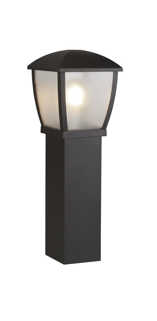 Searchlight  6591-730 Seattle Post - Black Metal & Clear Frosted Polycarbonate