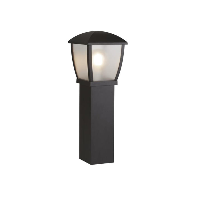 Searchlight  6591-730 Seattle Post - Black Metal & Clear Frosted Polycarbonate