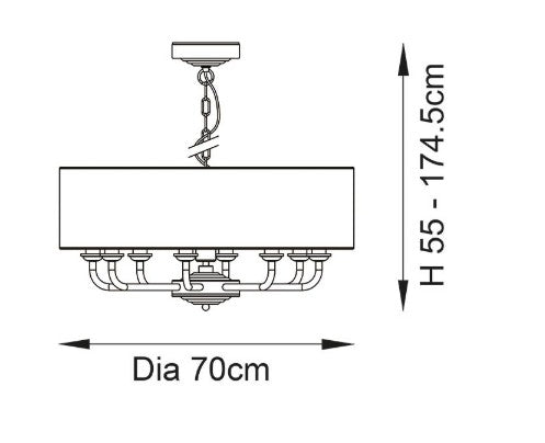 Highclere 8lt Pendant - 99152