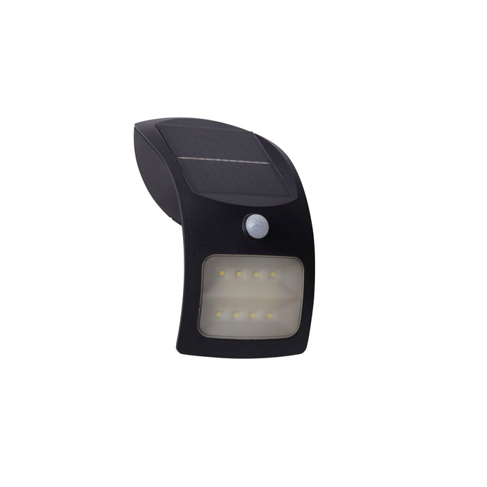 Searchlight  67420BK-PIR Solar Outdoor Wall Light - Black Metal & White Polycarbonate