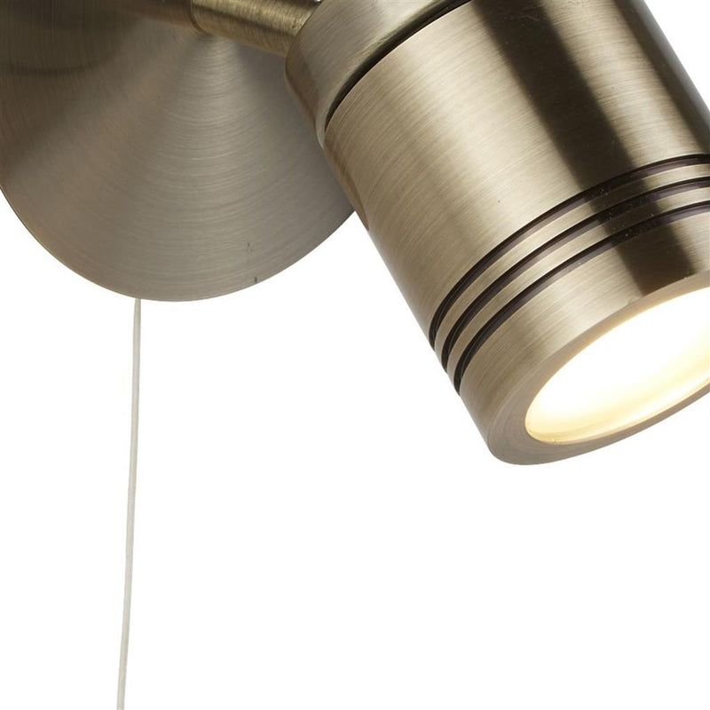 Searchlight  6601AB Samson Spotlight Wall Light - Antique Brass Metal