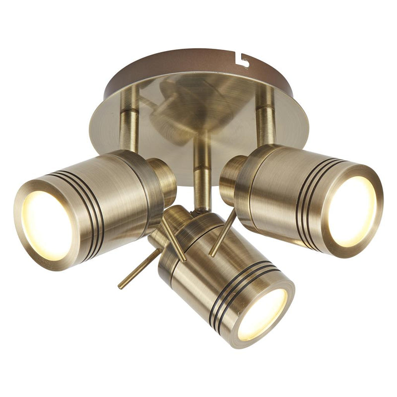 Searchlight  6603AB Samson 3Lt Round Spotlight  - Antique Brass Metal