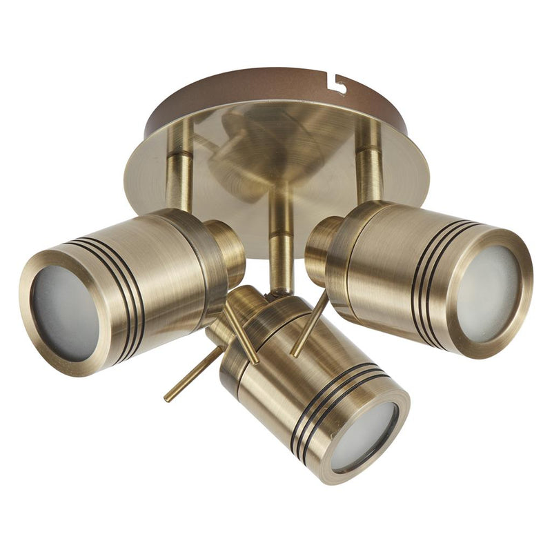Searchlight  6603AB Samson 3Lt Round Spotlight  - Antique Brass Metal