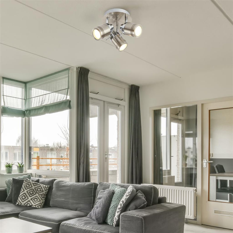 Searchlight  6603SS Samson 3Lt Round Spotlight  - Satin Silver Metal