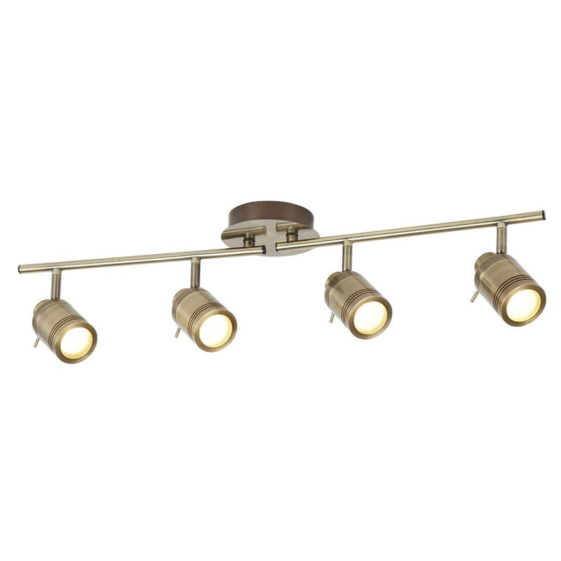 Searchlight  6604AB Samson 4Lt Split Bar Spotlight - Antique Brass Metal