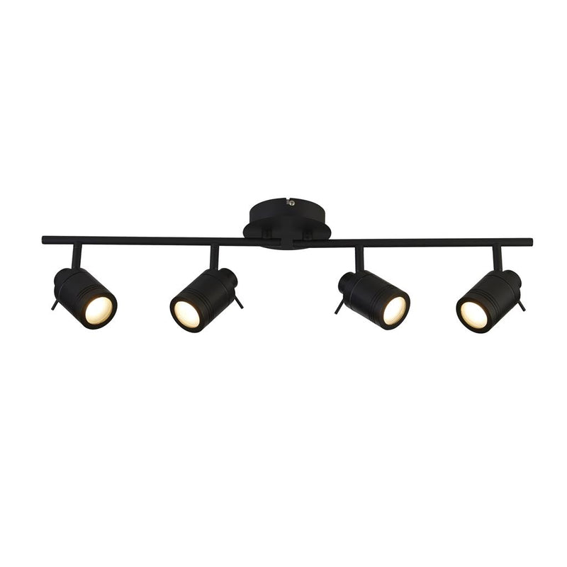 Searchlight 6604BK Samson 4Lt Split Bar Spotlight - Black Metal - Bonus Superstore