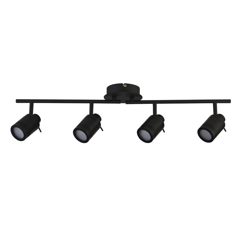 Searchlight 6604BK Samson 4Lt Split Bar Spotlight - Black Metal - Bonus Superstore
