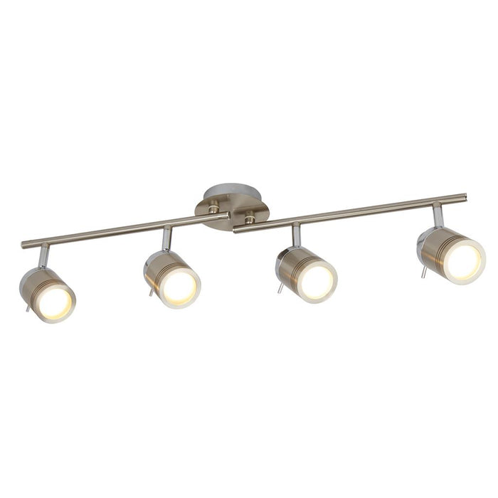 Searchlight  6604SS Samson 4Lt Split Bar Spotlight - Satin Silver Metal