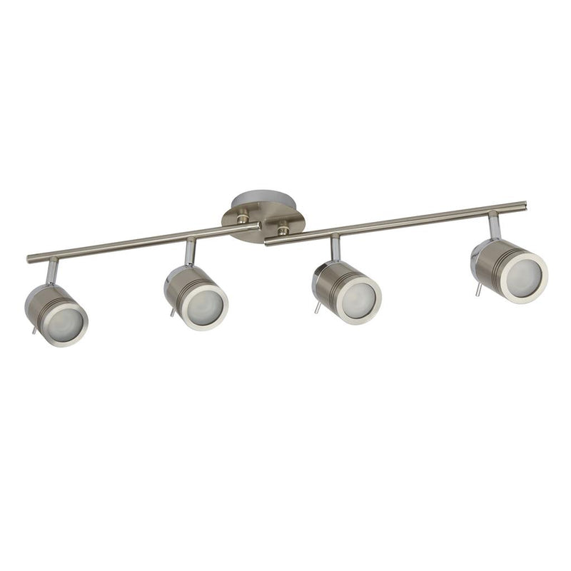 Searchlight  6604SS Samson 4Lt Split Bar Spotlight - Satin Silver Metal