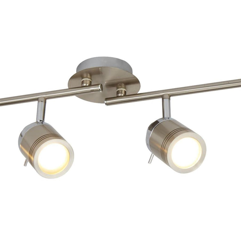 Searchlight  6604SS Samson 4Lt Split Bar Spotlight - Satin Silver Metal