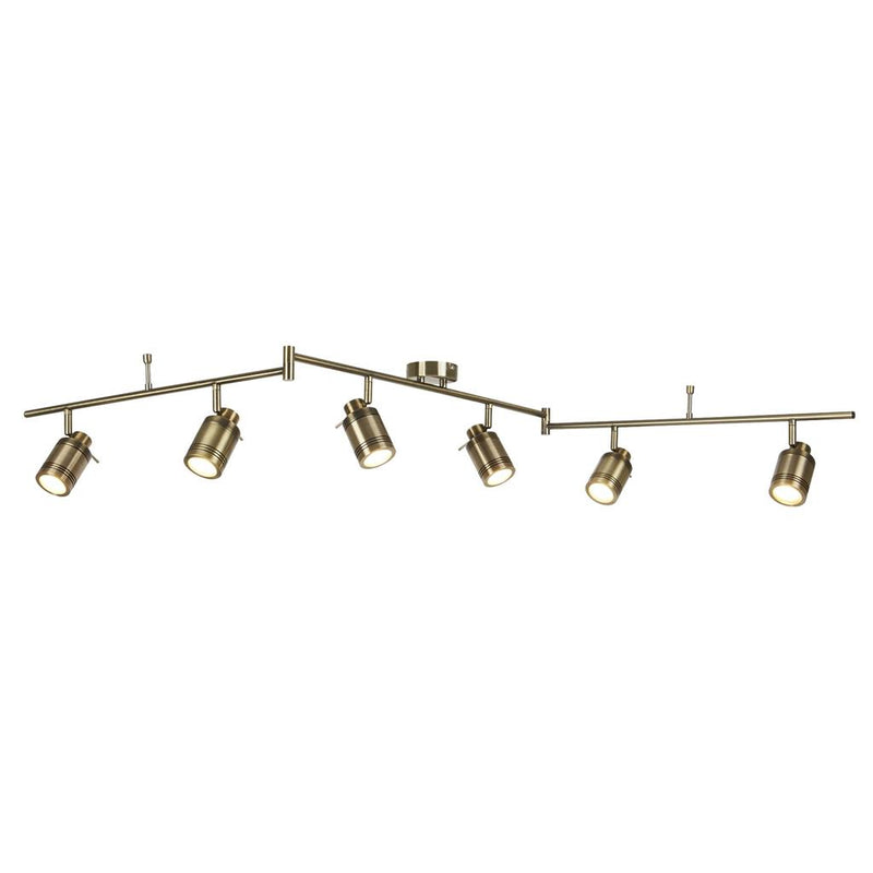 Searchlight  6606AB Samson 6Lt Split Bar Spotlight - Antique Brass Metal