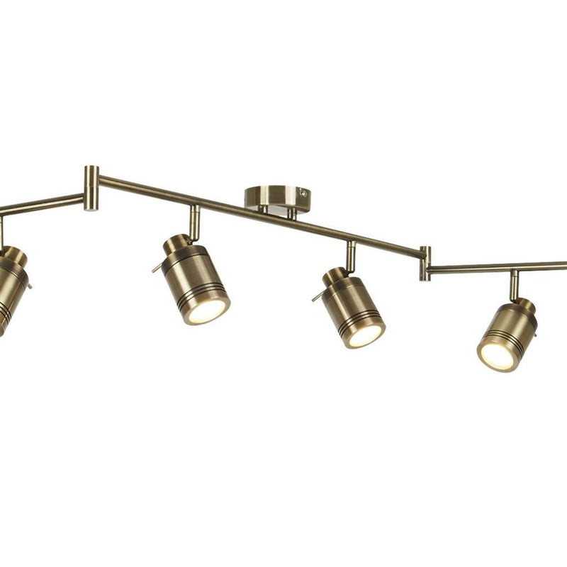 Searchlight  6606AB Samson 6Lt Split Bar Spotlight - Antique Brass Metal