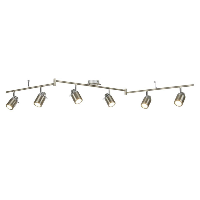 Searchlight  6606SS Samson 6Lt Split Bar Spotlight - Satin Silver Metal