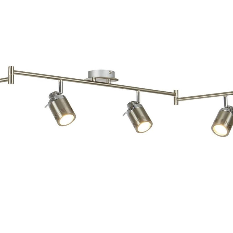 Searchlight  6606SS Samson 6Lt Split Bar Spotlight - Satin Silver Metal