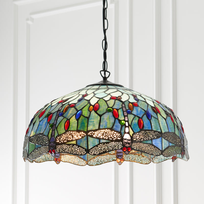 Dragonfly blue 3lt Pendant - 66148