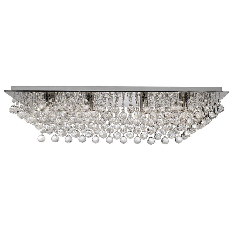 Searchlight  6728-8CC Hanna 8Lt Flush  - Chrome Metal & Clear Crystal - Bonus Superstore
