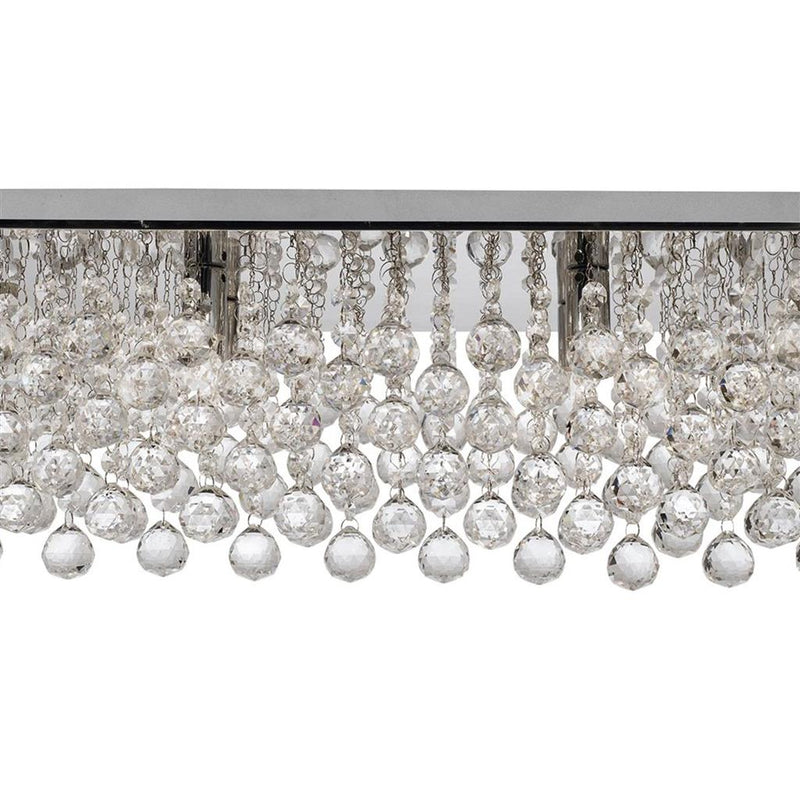 Searchlight  6728-8CC Hanna 8Lt Flush  - Chrome Metal & Clear Crystal - Bonus Superstore