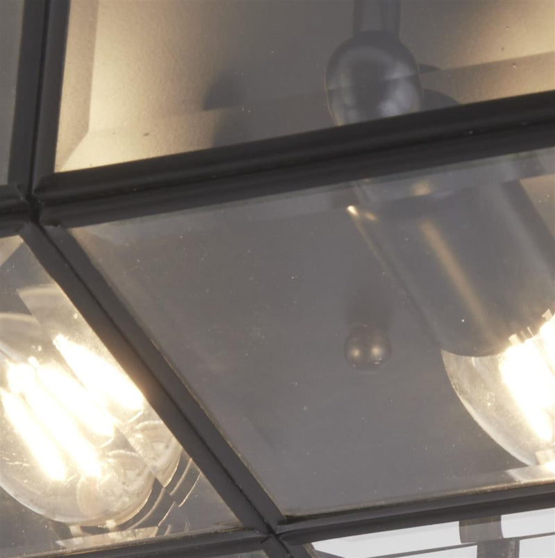 Searchlight  6769-26BK Pisa 2Lt Flush - Black Metal & Clear Bevelled Glass