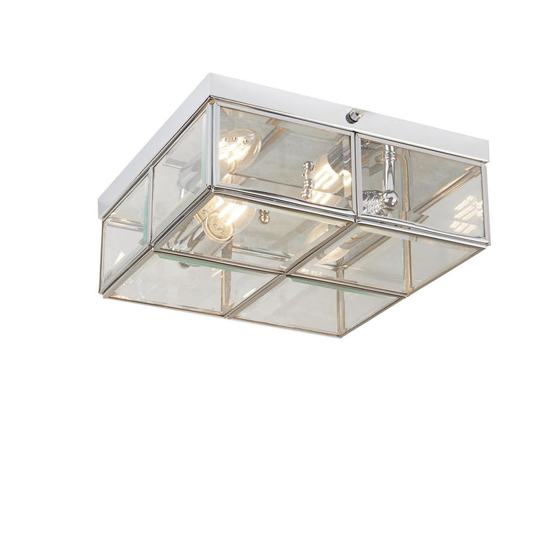 Searchlight  6769-26CC Pisa 2Lt Flush - Chrome Metal & Clear Bevelled Glass